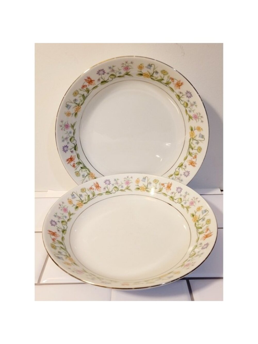 Ashley Overseas 7.5" Soup Bowl China Eternal Love Flowers Floral Spring Set of 2